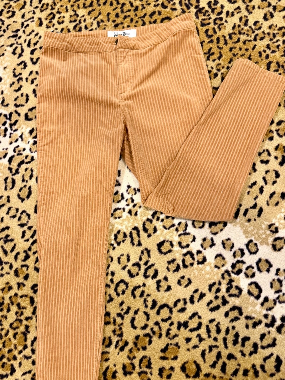 Indigo Rein Tan Pinstripe Corduroy Pants Size 13 (Waist 16") Like New